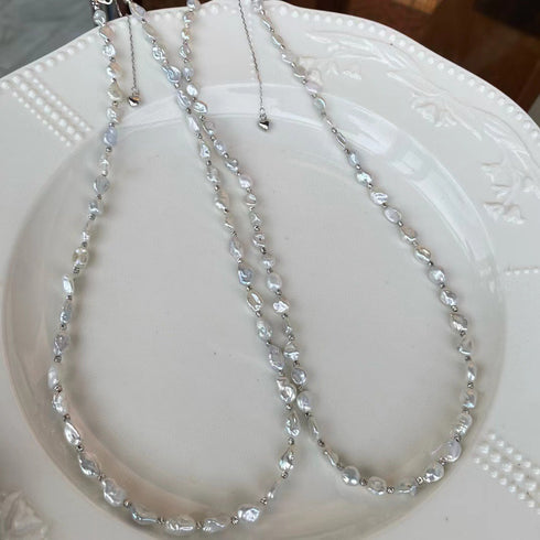 4-6mm Freshwater Keshi Pearl Necklace and Bracelet Set - House Of Pearls